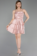 Partykleid Kurz Satin Puder ABK2640