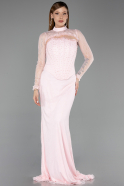 Abendkleid Lang Spitze Puder ABU6207