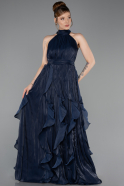 Abschlusskleid Lang Chiffon Marineblau ABU6227