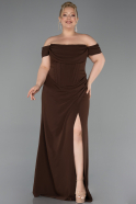 Abschlusskleid In Übergröße Lang Braun ABU6246