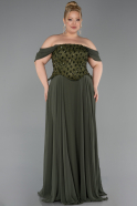 Abendgarderobe in Großen Größen Lang Chiffon Khaki ABU6260
