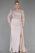 Kleider in Großen Größen Lang Beige ABU6213