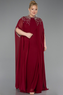 Weinrot Abendkleid İn Übergröße Chiffon Lang ABU5845