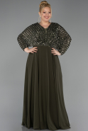 Khaki Kleider İn Großen Größen Chiffon Lang ABU5859