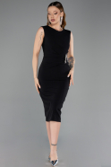Abendkleid Midi Schwarz ABK2653