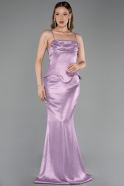 Abendkleid Lang Satin Lila ABU6275