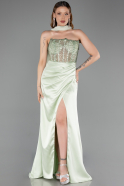 Abendkleid Lang Satin Minzgrün ABU6276