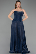 Abendkleid Lang Chiffon Marineblau ABU6277