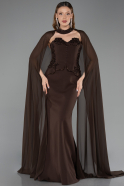 Abendkleid im Meerjungfrau-Stil Lang Braun ABU6255
