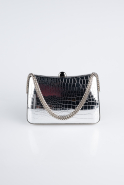 Abendtasche Schlangenhaut Silber MN651