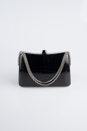 Abendtasche Schlangenhaut Schwarz MN651