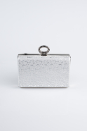 Abendtasche Gemustert Silber SH830