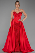 Abendkleid Lang Satin Rot ABU6293