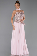 Abendkleid Lang Chiffon Puder ABU5486
