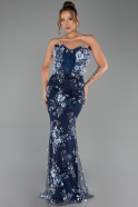 Abendkleid Lang Marineblau ABU6299