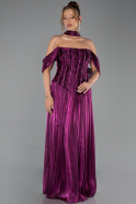 Abschlusskleid Lang Chiffon Fuchsie ABU6300