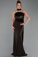 Abendkleid im Meerjungfrau-Stil Lang Braun ABU5924
