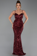 Abschlusskleid Lang Weinrot ABU5980