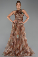 Abendkleid Lang Khaki ABU6294