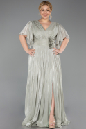 Kleider in Großen Größen Lang Chiffon Minzgrün ABU6310