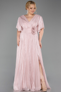 Kleider in Großen Größen Lang Chiffon Puder ABU6310