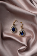Ohrschmuck Sächsischblau-Gold UK527