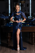 Abendkleid Lang Chiffon Marineblau ABU6296