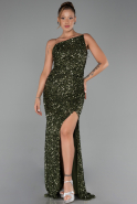 Abendkleid Lang Schuppig Khaki ABU6316
