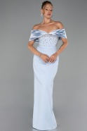 Standesamtkleid Lang Eisblau ABU5352