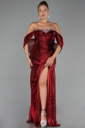 Abendkleid Lang Chiffon Weinrot ABU6306