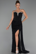 Abendkleid Lang Spitze Schwarz ABU6319