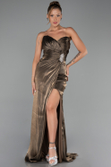 Abendkleid Lang Chiffon Braun ABU6296