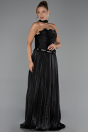 Abendkleid Lang Chiffon Schwarz ABU6322