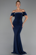 Abendkleid Lang Marineblau ABU6324