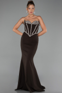 Abendkleid Lang Braun ABU6327