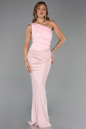 Abschlusskleid Lang Satin Puder ABU6331