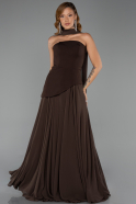 Braun Abschlusskleid Chiffon Lang ABU6042