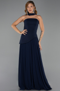 Marineblau Abschlusskleid Chiffon Lang ABU6042