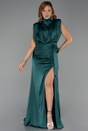 Abendkleid Lang Satin Smaragdgrün ABU2133