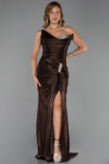 Abendkleid Lang Chiffon Dunkelbraun ABU6336