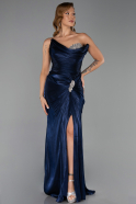 Abendkleid Lang Chiffon Marineblau ABU6336
