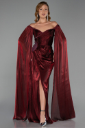 Abendkleid Lang Chiffon Weinrot ABU6337
