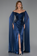 Abendkleid Lang Chiffon Marineblau ABU6337