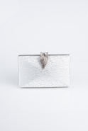 Abendtasche Gemustert Silber KC713
