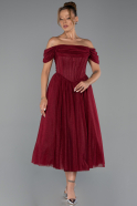 Partykleid Midi Weinrot ABK2665