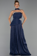 Abendkleid Lang Chiffon Marineblau ABU6335