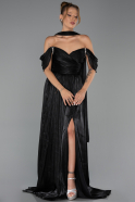 Abendkleid Lang Chiffon Schwarz ABU6342
