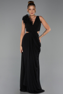 Abschlusskleid Lang Chiffon Schwarz ABU6354