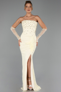 Abendkleid Lang Spitze Gelb ABU6355