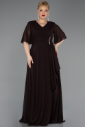 Abendgarderobe in Großen Größen Lang Chiffon Braun ABU5180